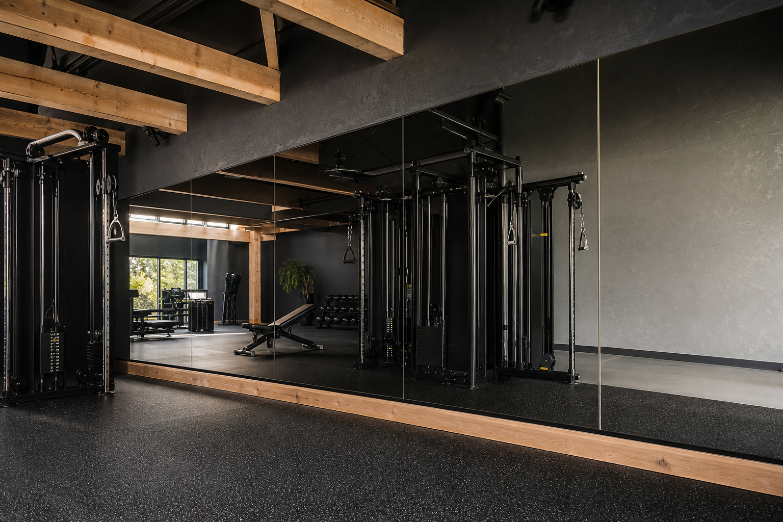 Spiegelwand und Trainingsbereich